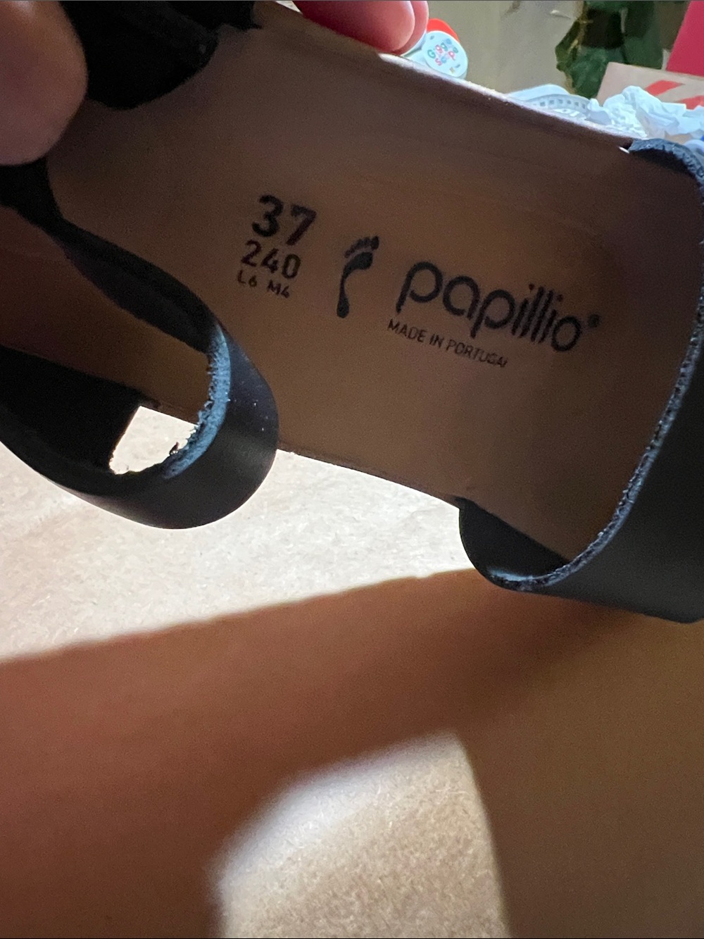 Papillio/Birkenstock Black Leather Two-Strap Ankle Sandals - Picture 3 of 8